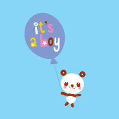 its a boy card with cute panda bear