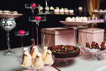 Candy bar at wedding reception