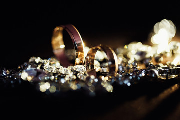 Wedding rings light background