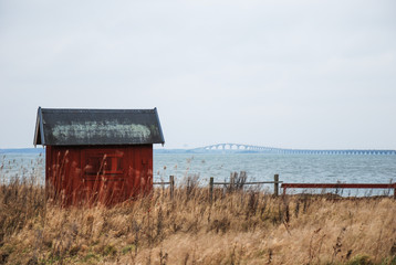 View at the Oland Bridge in Sweden