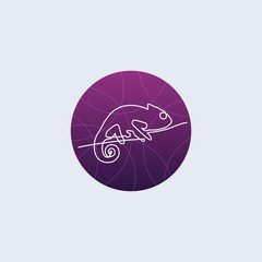 One line chameleon logo