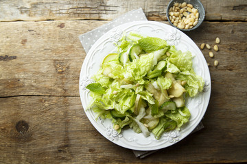 Zucchini salad with pine nuts and mint