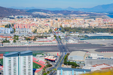 View over Gibraltar and the runway