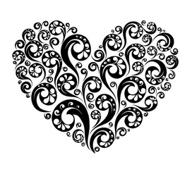 Vector black painted heart