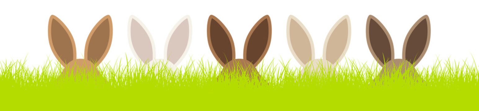 Easter Banner Meadow 5 Bunnys