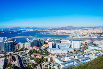 Naklejka premium View over Gibraltar from above