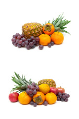 Naklejka na ściany i meble fresh fruits isolated on white background