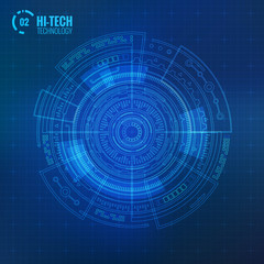 Sci-Fi Futuristic Technologies Circle Elements Set