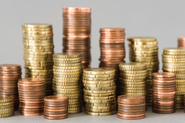 Money pile of coins as template