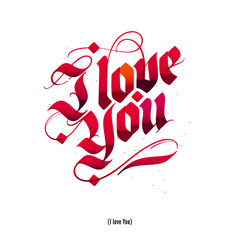 Valentines day lettering card