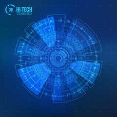 Sci-Fi Futuristic Technologies Circle Elements Set