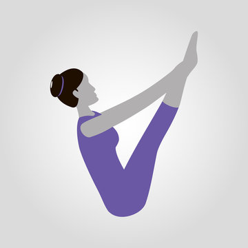 Viparita Karani Yoga Pose Isolated Flat Vector Icon