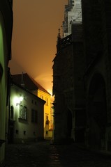 Street by the cathedral, Petrov, Brno, Czech republic	