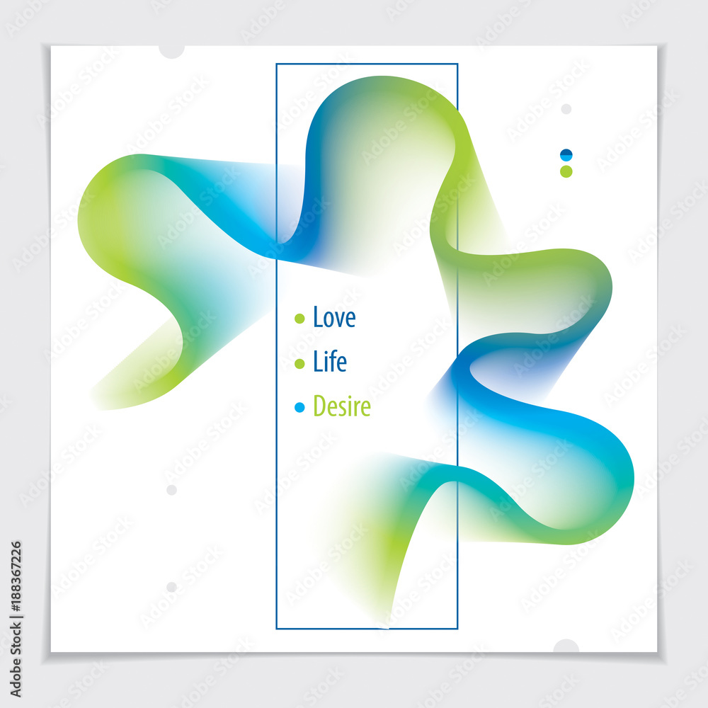 Poster vector of modern abstract shape, 3d flower shape gradient. 3d flower shape, vector abstract art. per