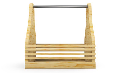 3d render of a wooden box, isolated on white