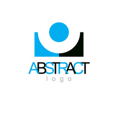 Vector geometric conceptual shape can be used as successful business career abstract logo.