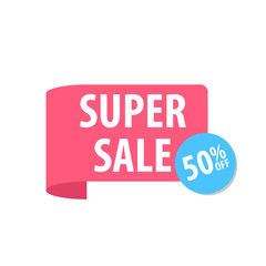 Super sale Label. Isolated on white. Red color.