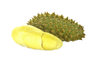 King of fruits, durian on white background