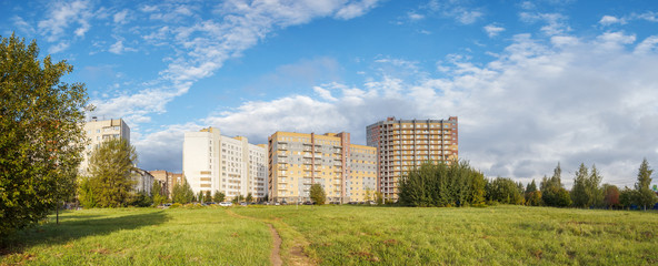 Naklejka premium The new residential area near the park