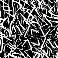 Ink hand drawn abstract triangles seamless pattern
