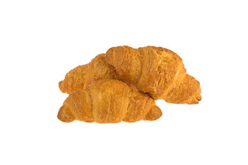 two croissants on a white background