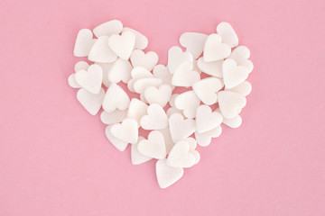 White sugar hearts