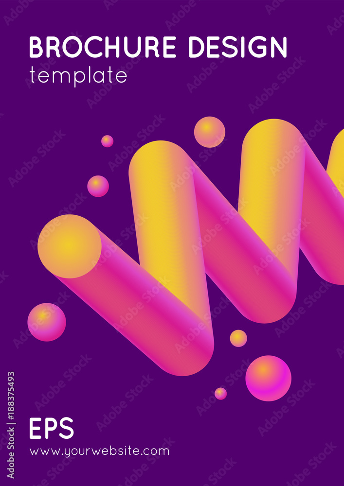 Fototapete abstract vector modern brochure design in trendy style with geometric shapes. vibrant gradient color