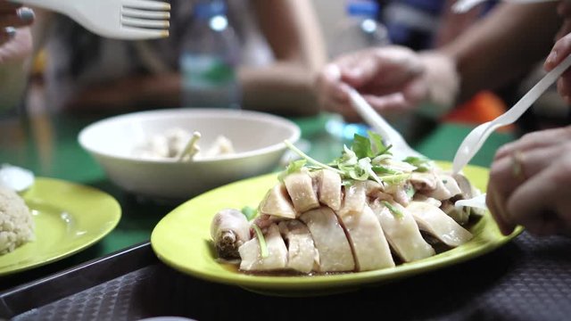 Singapore Hainan Chicken rice signature dish 4K