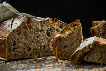 Healthy wholegrain traditional bread for sharing