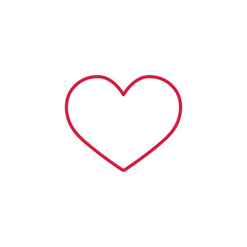 heart love romance symbol thin line red icon
