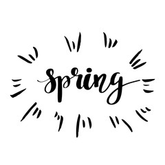 Hand lettered inspirational quote 'Spring is in the air