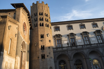 Fototapeta na wymiar Orvieto (Umbria, Italy), historic buildings in Piazza della Repubblica