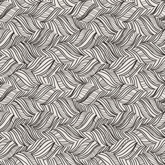 Vector doodle seamless pattern with ink brush or pen strokes