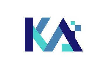 KA Digital Ribbon Letter Logo