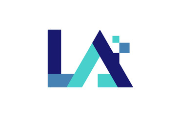 LA Digital Ribbon Letter Logo