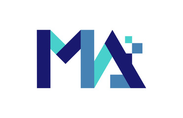 MA Digital Ribbon Letter Logo