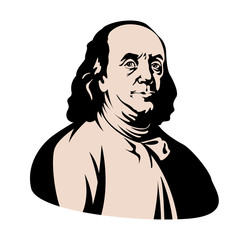 president day  franklin vector illustration flat style front