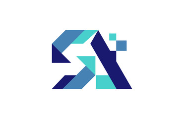 SA Digital Ribbon Letter Logo