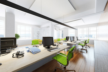 Modern house interior. 3d rendering.