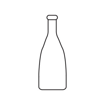 simple contour icon with a bottle image. A drawing without a fill. Vector illustration