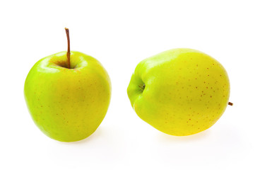 Green apples fruit isolated on white background