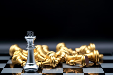 Chess business idea for competition, success and leadership concept (using as background)