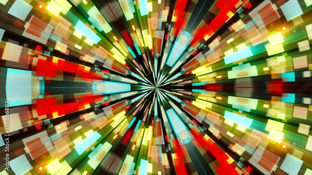 Poster abstract background with technology kaleidoscope. seamless loop