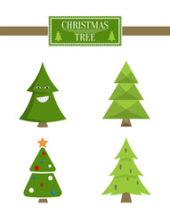 Naklejka na ściany i meble Christmas Tree Advertisement Sale Sign, Collection