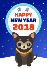 Fototapeta premium Happy New Year 2018 Placard Vector Illustration