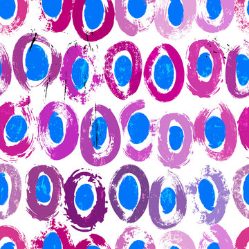 seamless background pattern, with circles, oval, paint strokes and splashes