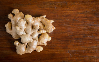 ginger on wood background