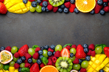 Fototapeta na wymiar Mix of fruits and berries