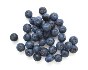 Blueberries on white background