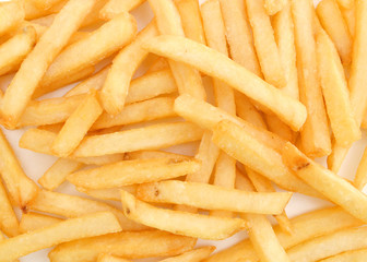 a pile of french fries isolated on background